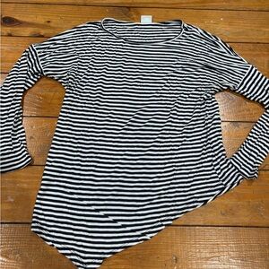 (1007) STRIPED CABI ASYMMETRICAL SHIRT